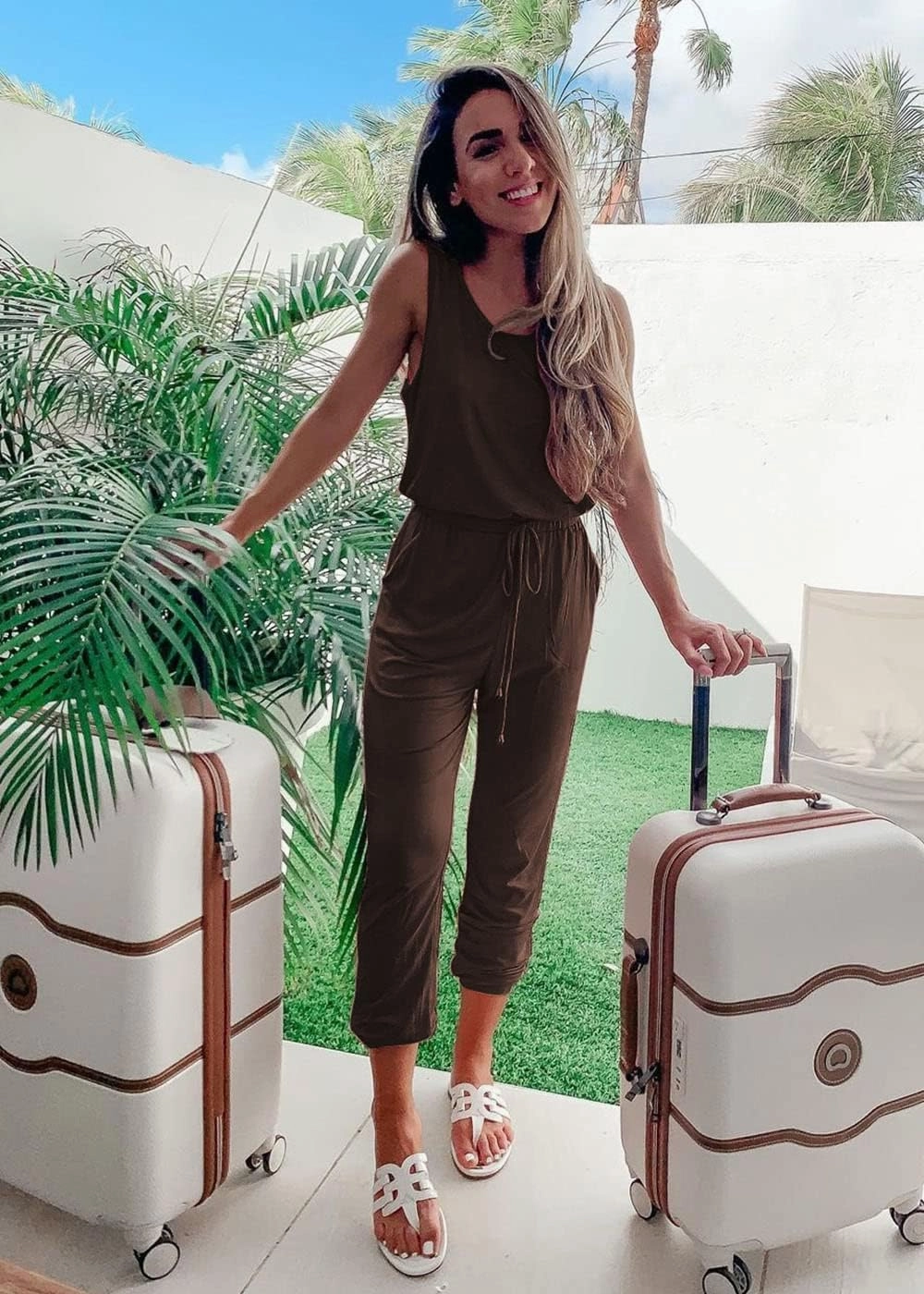 PRETTYGARDEN Women's Two Piece Outfit Sets Summer Casual Sleeveless Crewneck Tops Matching Travel Tracksuit Lounge Wear