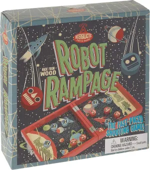 Professor Puzzle Robot Rampage - Mini Tabletop Pinball Game - Space themed Pinball Maze Arcade Game.