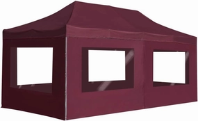 Provides Shelter for Outdoor Events with Folding Party Tent, 100% Waterproof, Easy to Set Up, Aluminum Frame, Wine Red