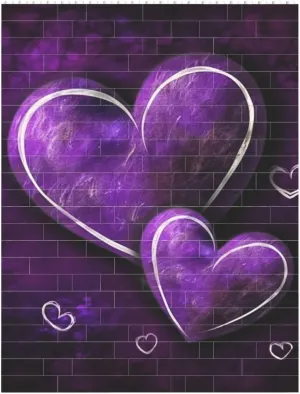 Purple Hearts Building Block Puzzle Personalized Building Bricks for Adults Square Shaped Block Puzzle Building Brick Block Puzzles Valentine's Day Gifts for Home Decor Brick Puzzle