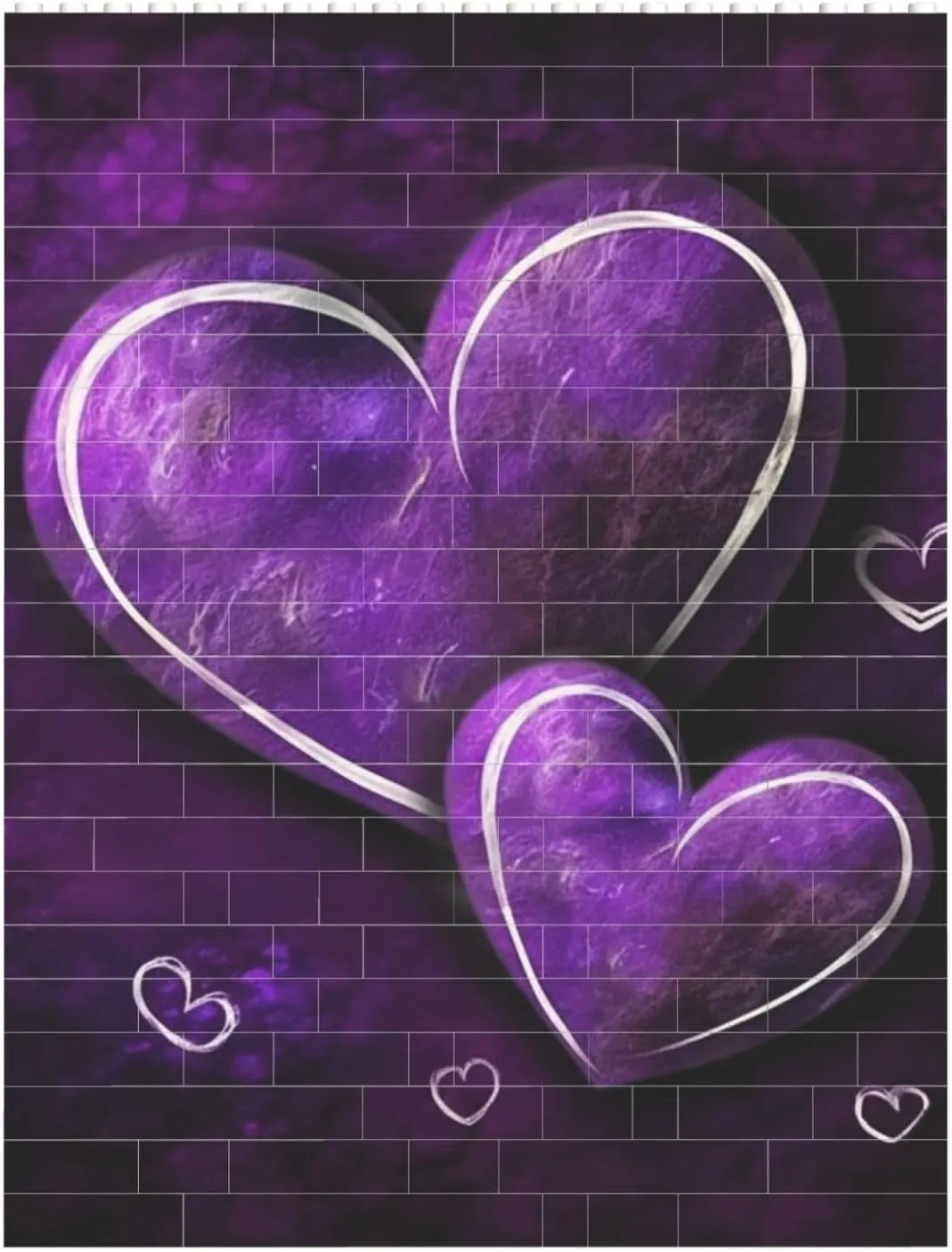 Purple Hearts Building Block Puzzle Personalized Building Bricks for Adults Square Shaped Block Puzzle Building Brick Block Puzzles Valentine's Day Gifts for Home Decor Brick Puzzle