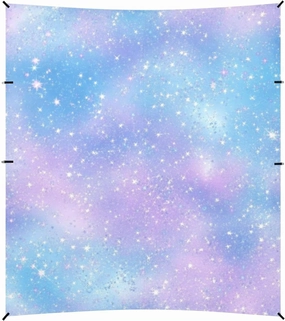 Purple Blue Galaxy Starry Waves Foldable Beach Cabana UPF50  Water-Resistant Sun Shelter with Sturdy Poles, Sandbags and Shovel for Camping, Picnics, Backyard & Fishing
