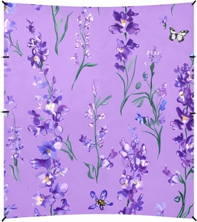 Purple Gladiolus Flowers Stable Beach Tent UPF50 Waterproof Large Sun Shade with Sandbags & Sand Shovel for Camping Trips, Fishing, Backyard Fun or Picnics
