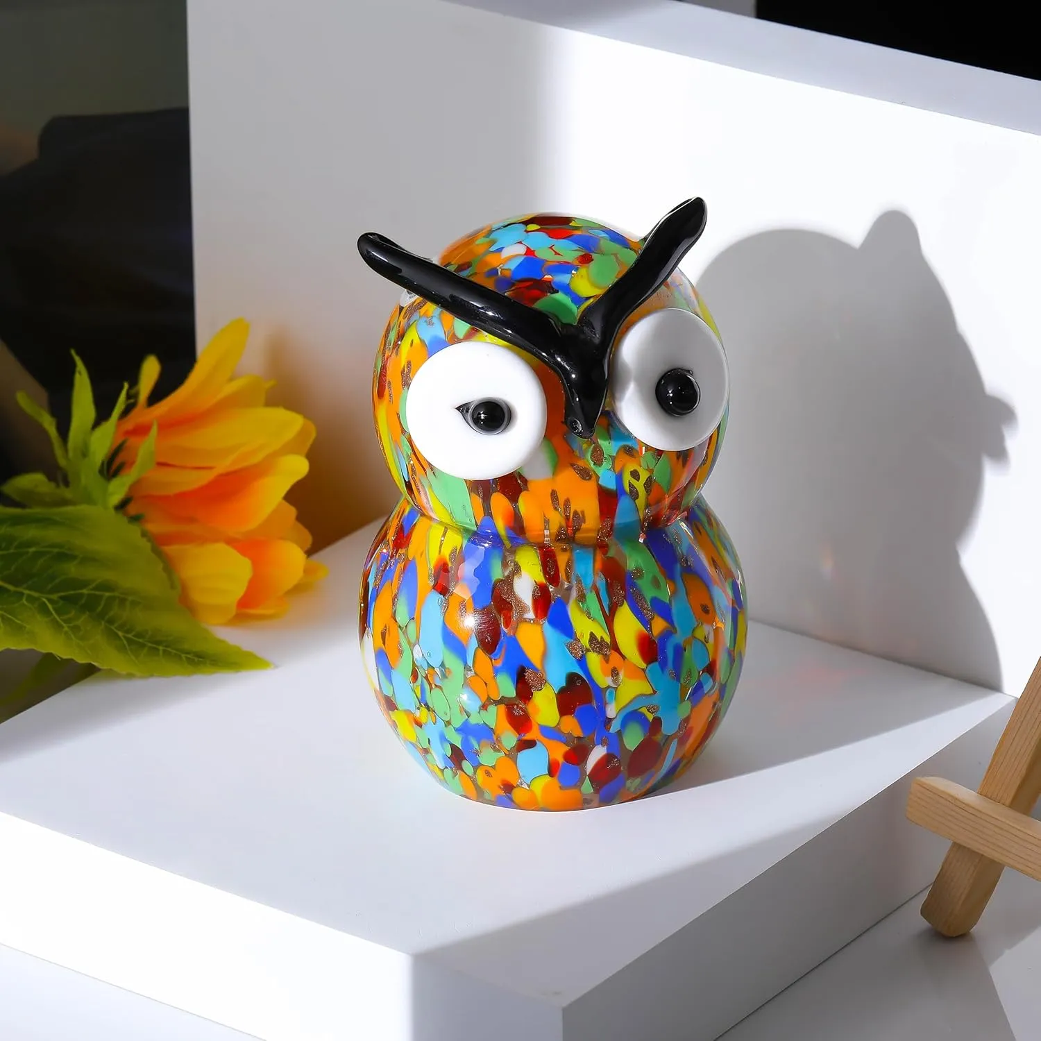 Qianwei Crystals Owl Decor Gifts for Women - Glass Owl Figurines Stuff Gifts for Owl Lovers Owl Decor Statue Paperweight Birthday for Best Friend Keepsake&Paperweight
