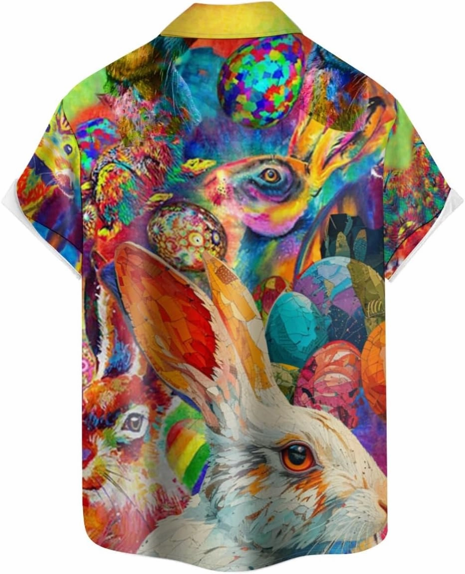 QIVICIMA Mens Halloween Christmas Shirts Funky Button Down Shirts Party Aloha Shirts Santa Print Hawaiian Shirt Tops