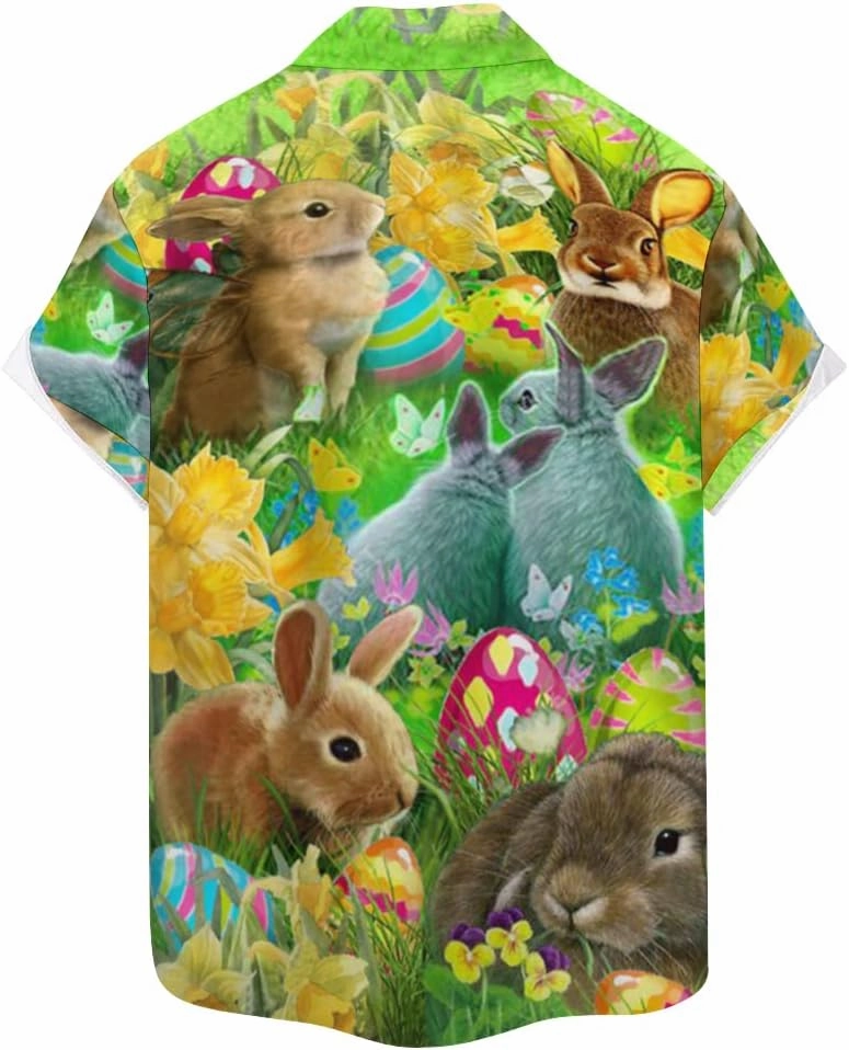 QIVICIMA Mens Halloween Christmas Shirts Funky Button Down Shirts Party Aloha Shirts Santa Print Hawaiian Shirt Tops