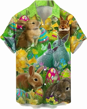 QIVICIMA Mens Halloween Christmas Shirts Funky Button Down Shirts Party Aloha Shirts Santa Print Hawaiian Shirt Tops