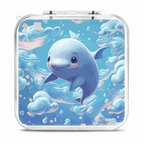 QMNBTES Cute Fish Switch Game Case Switch Game Holder Cartridge Case Storage 12 Games & 2 Micro Sd Card Slots, Travel Carry Cases, Portable Games Card Storage, Hard Shell, Buckle Closure