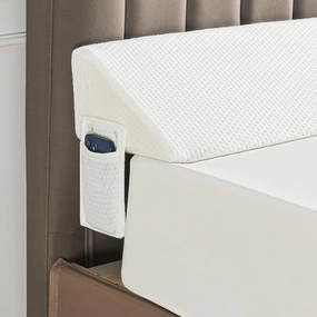 Queen Size(60"x6"x10") Bed Wedge Pillow for Headboard, Mattress Gap Filler(0-8"), Bed Wedge for Gap Between Your Headboard and Mattress White