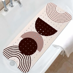 Rainbow Bathtub Mat Non Slip, Baby Bath Mat for Tub Rubber Tub Mat, Kids Bath Mats for Bathroom Modern Abstract Anti Slip Shower Mat with Suction and Drain Holes Machine Washable, 39.5″X15.8″