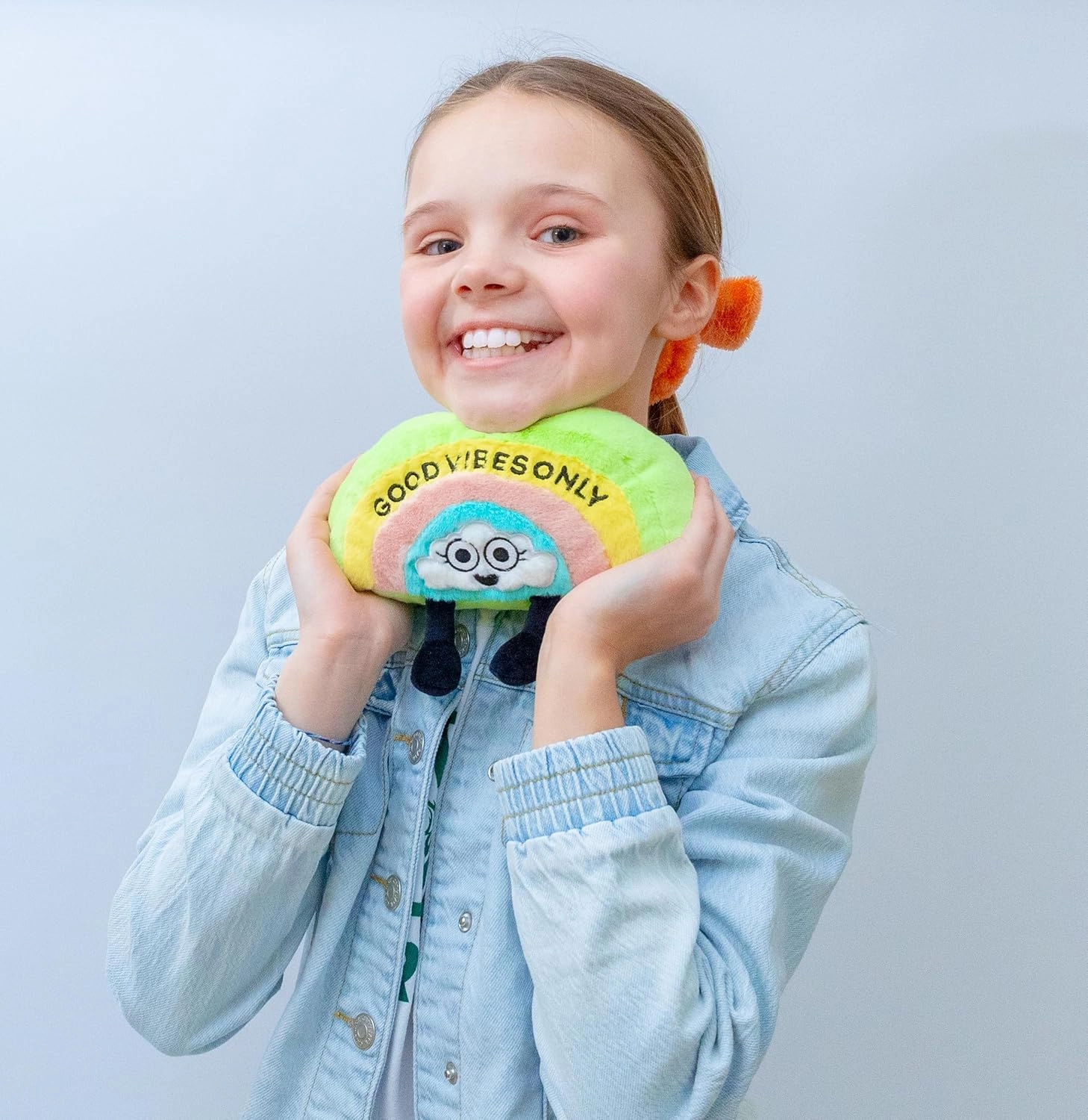 Rainbow Plushie - Good Vibes Only Punny Rainbow Plush, Cute Plushie Gift for Kids