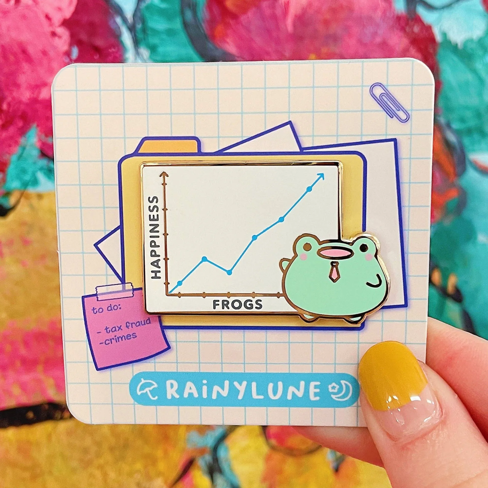 Rainylune Collectible Pin -  Stonks Frog