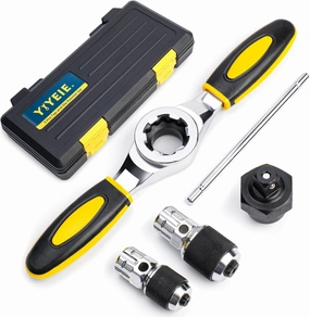 Ratcheting Tap and Die Handle, 5PC Tap Handle Tool with Ratchet Tap Socket, Extendable T-Handle Tap Wrenches Set