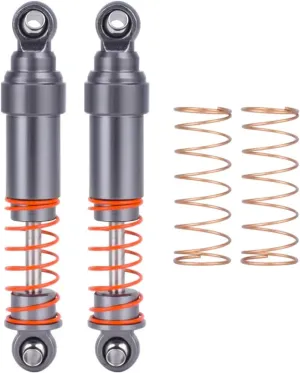 Rc Shock Absorber For TRX-4M For Bronco For Defender 1/18 2Pcs 52mm Big Bore Shocks CNC Aluminum With Oil Filled RC Crawler Car Parts Accessories Replacement Use(Gray)