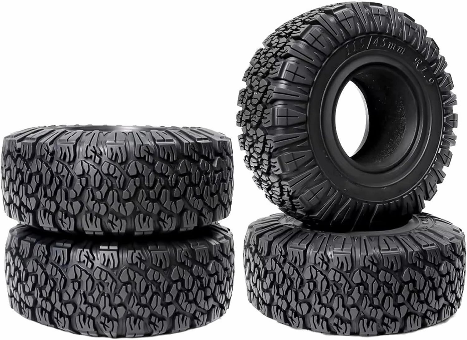 RC Wheel Tire Compatible with Axial for SCX10 for Capra for Traxxas for TRX4 for Redcat 1/10 RC Crawler Car 4pcs 115mm 1.9" Soft Rubber Tire Wheel Tyre