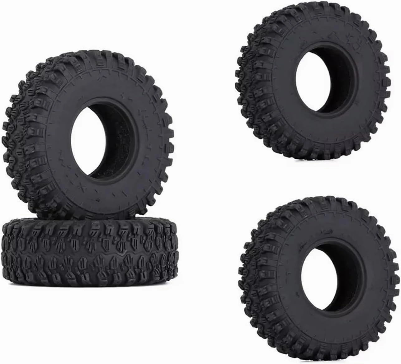 RC Wheel Tire Compatible with Axial for SCX24 90081 Upgrade Tyres 1/24 RC Crawler Car 4PCS 1.0" Soft Rubber All for Terrain Wheel Tires 50 * 20/54 * 23mm(B)