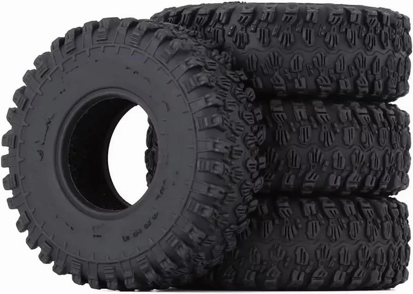 RC Wheel Tire Compatible with Axial for SCX24 90081 Upgrade Tyres 1/24 RC Crawler Car 4PCS 1.0" Soft Rubber All for Terrain Wheel Tires 50 * 20/54 * 23mm(B)