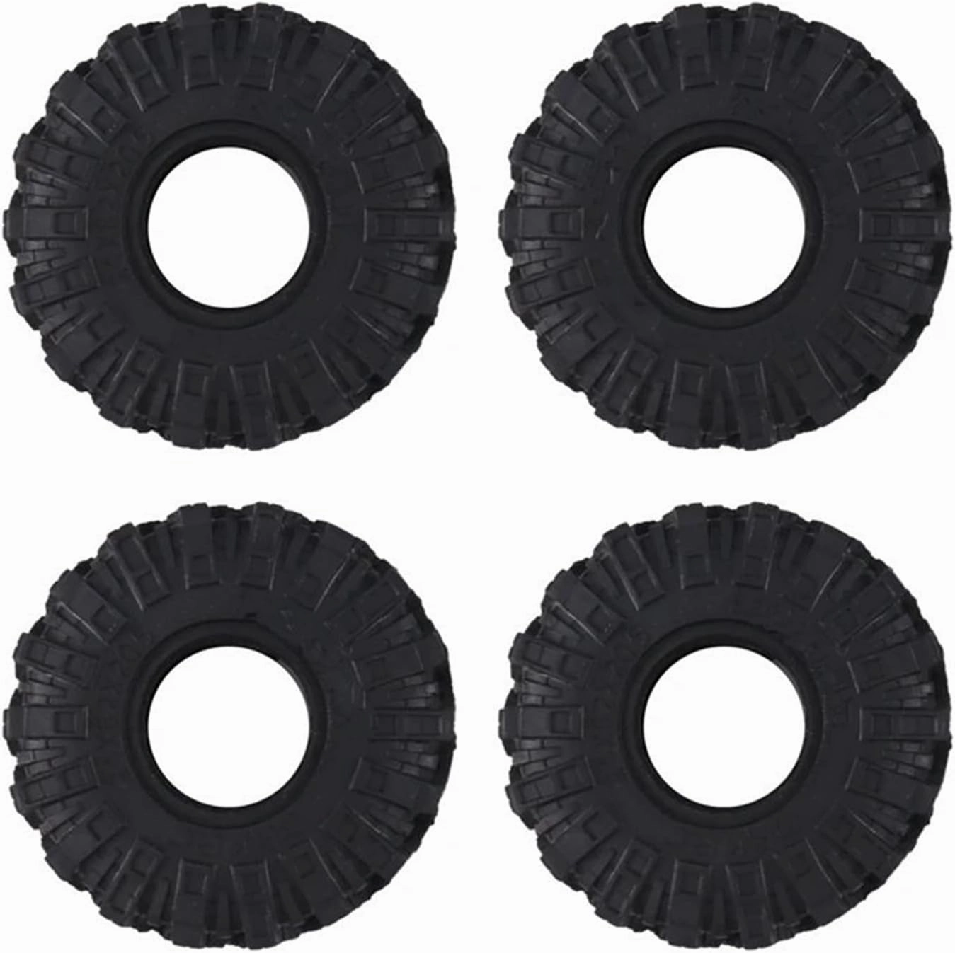 RC Wheel Tire Compatible with Axial SCX24 for Gladiator for Bronco 1/24 RC Crawler Car 4 PCS 62Mm 1.0 Inch Wheel Tires Soft Mud for Terrain Rubber Tyres