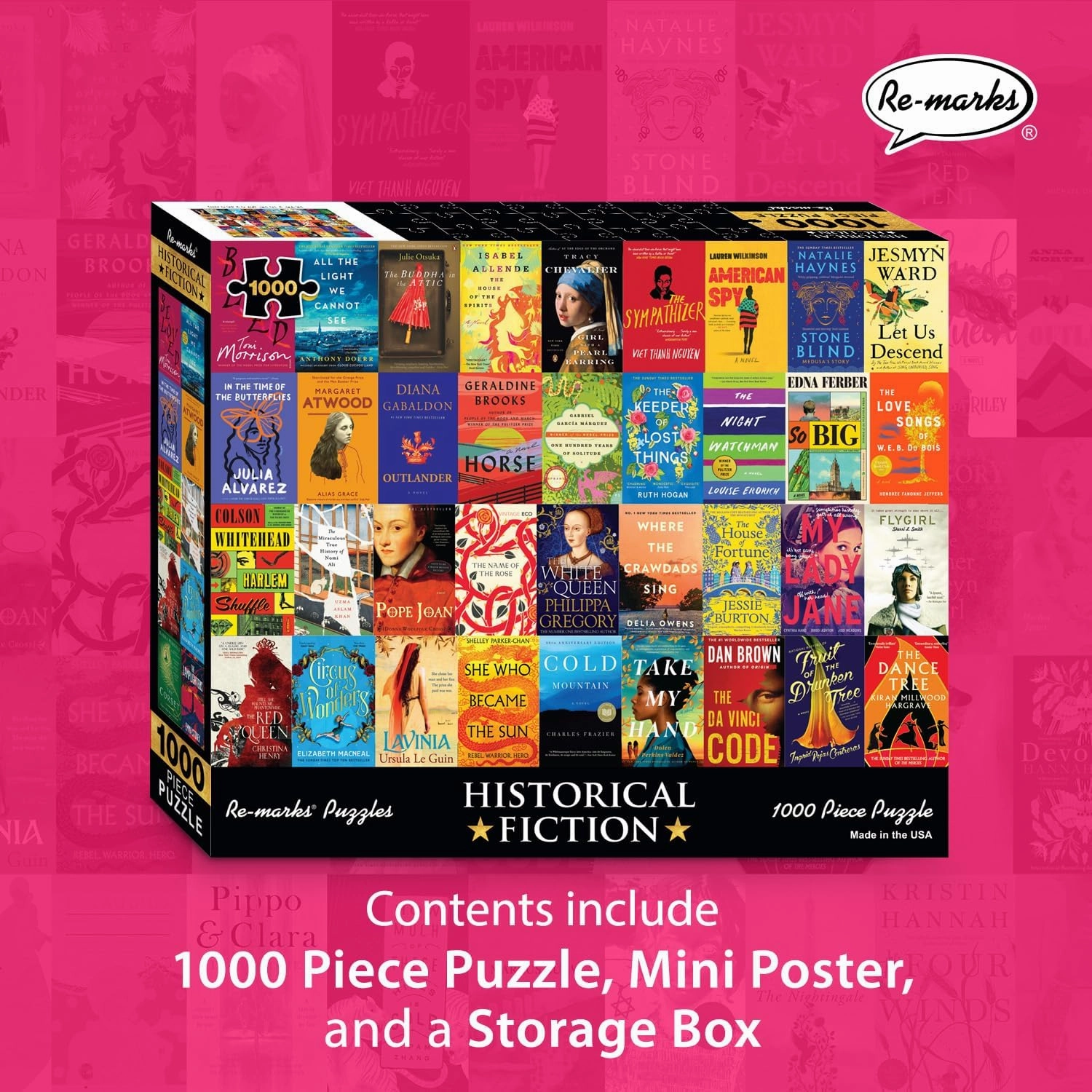 Re-marks Historical Fiction Book Collage Puzzle, 1,000-Piece Jigsaw Puzzle for All Ages