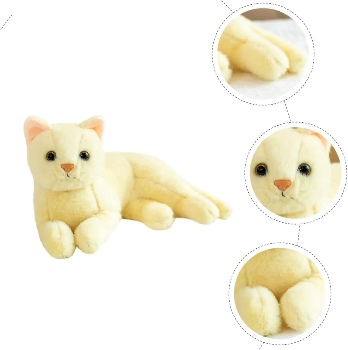 Realistic Cat Stuffed Animals Plush Toy Pillow Soft Plush Huggable Cat Soft Kitten Doll Kids Cute Plush Cat Plaything Home Decor