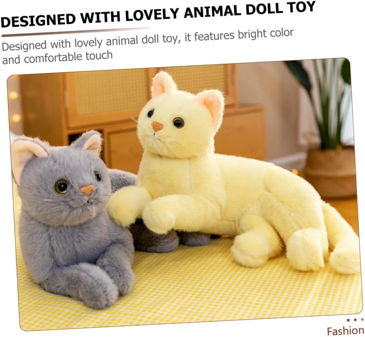 Realistic Cat Stuffed Animals Plush Toy Pillow Soft Plush Huggable Cat Soft Kitten Doll Kids Cute Plush Cat Plaything Home Decor