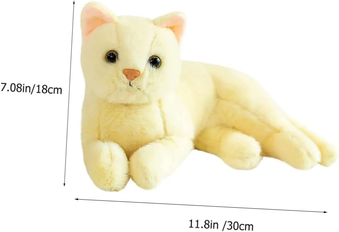 Realistic Cat Stuffed Animals Plush Toy Pillow Soft Plush Huggable Cat Soft Kitten Doll Kids Cute Plush Cat Plaything Home Decor
