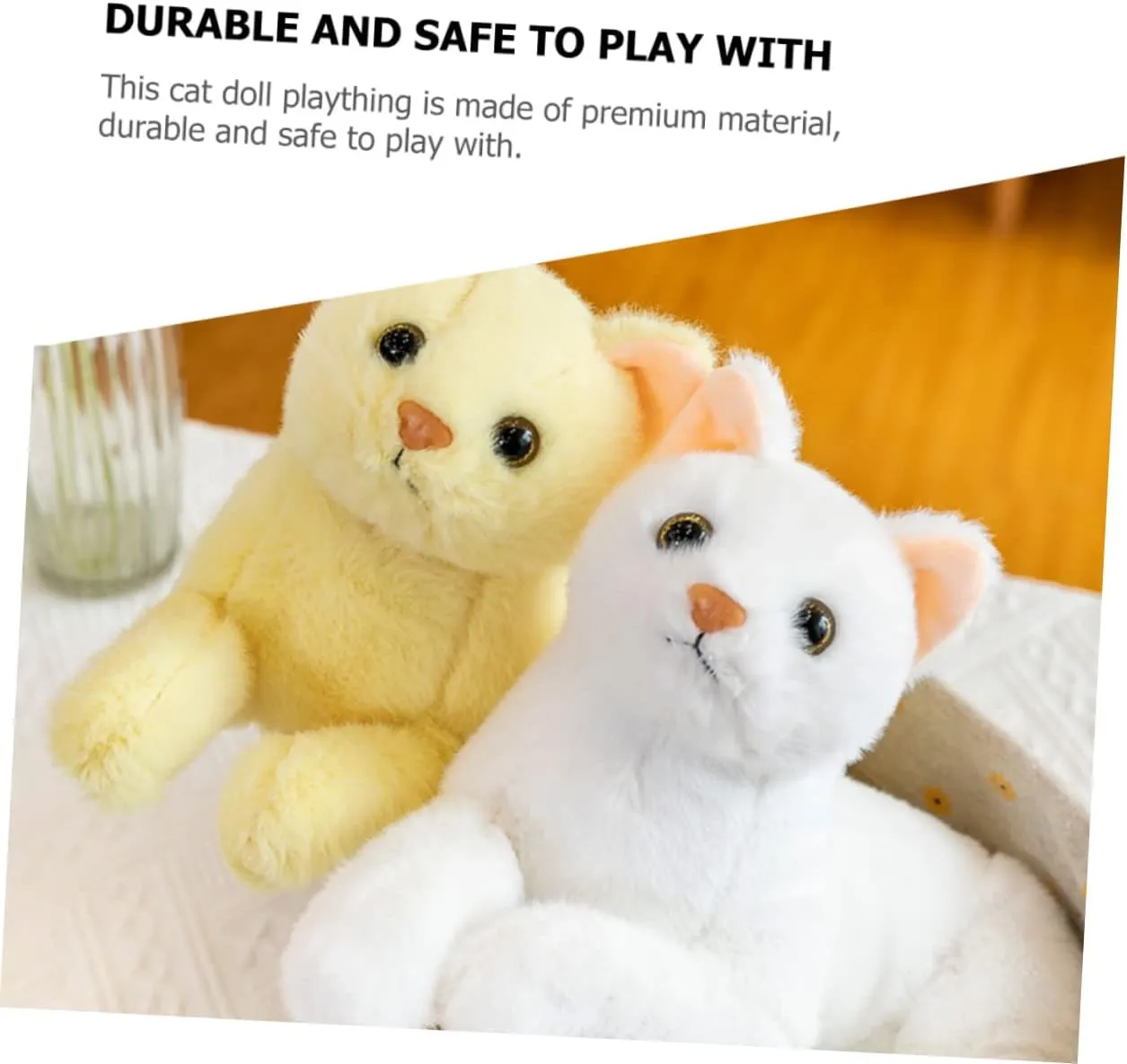 Realistic Cat Stuffed Animals Plush Toy Pillow Soft Plush Huggable Cat Soft Kitten Doll Kids Cute Plush Cat Plaything Home Decor