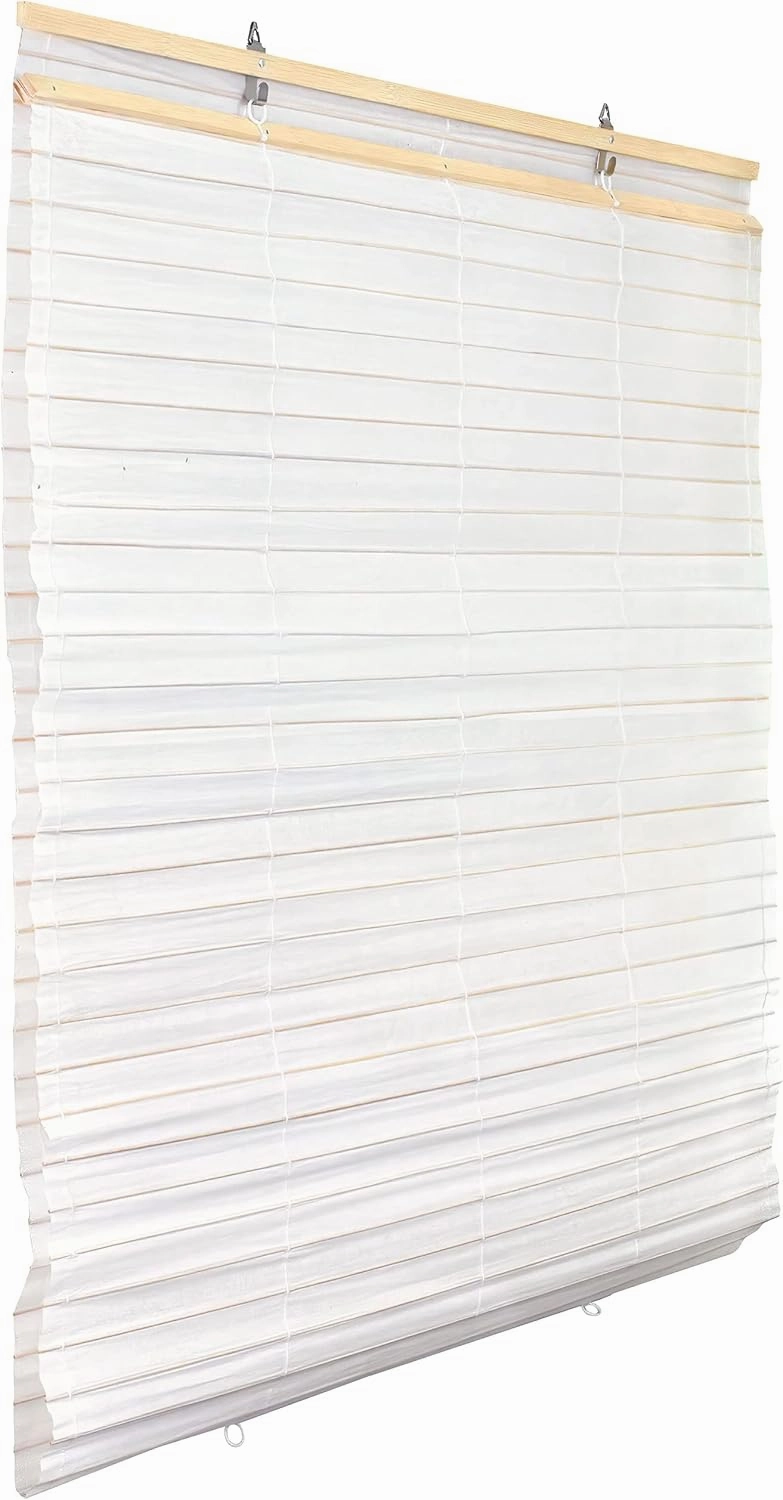 Red Lantern Rice Paper Cordless Window Shade Blinds - White - 36" Wide