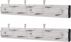 Rev-A-Shelf 12" Pull Out Closet Rack for Belts, Ties and Scarves, Accessories Storage Hanger with Mounting Hardware, Chrome, BRC-12CR (2 Pack)