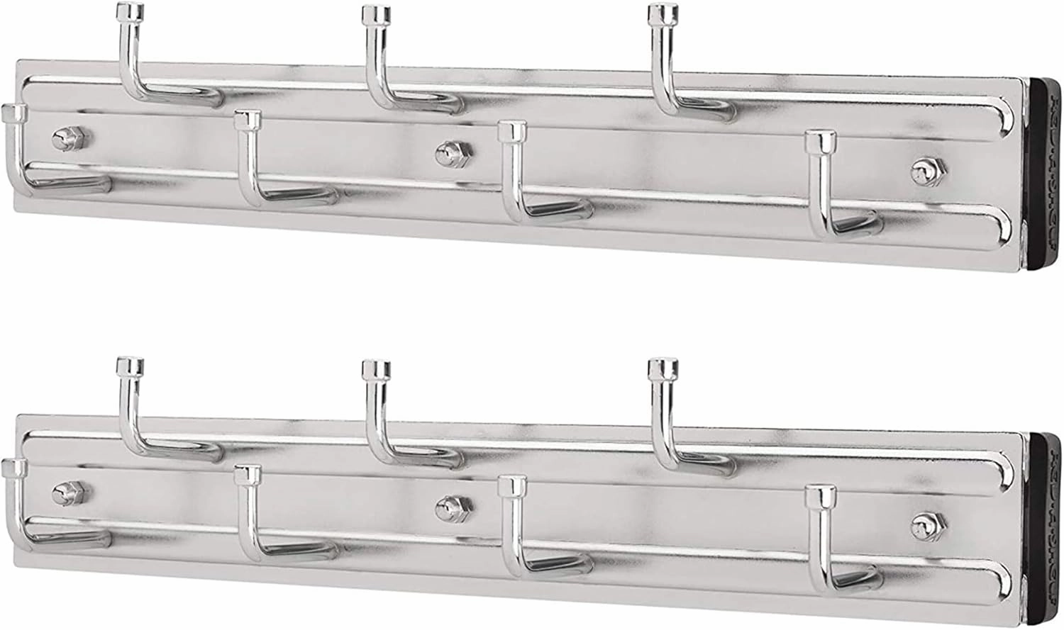 Rev-A-Shelf 12" Pull Out Closet Rack for Belts, Ties and Scarves, Accessories Storage Hanger with Mounting Hardware, Chrome, BRC-12CR (2 Pack)