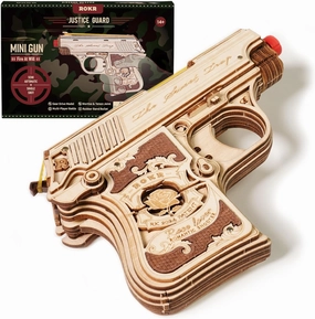 ROKR 3D Puzzles for Adults Rubber Bands Mini Gun Toy Wooden Puzzle Model (LQ502)