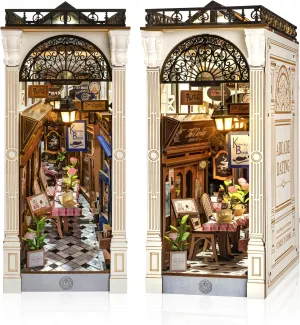 Rolife DIY Book Nook Kit for Adults European Arcade Street Scene, Miniature House Kits 3D Wooden Puzzle Booknook with LED Lighting, Home Decor Craft Creative Gift for Mom Dad Teens