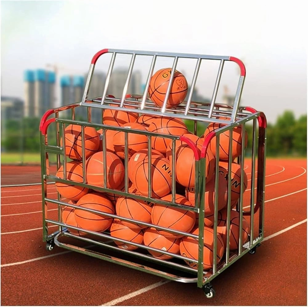 Rolling Sports Ball Storage Cart, Lockable Storage Ball Cart, Rolling Sports Ball Storage Cart for School Gym Equipment, Heavy Duty Indoor Outdoor Ball Locker Cage