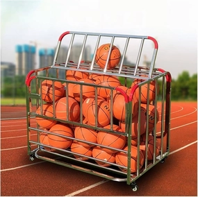 Rolling Sports Ball Storage Cart, Lockable Storage Ball Cart, Rolling Sports Ball Storage Cart for School Gym Equipment, Heavy Duty Indoor Outdoor Ball Locker Cage