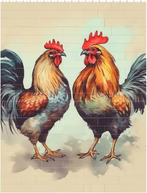 Rooster and Hen Building Block Puzzle Personalized Building Bricks for Adults Square Shaped Block Puzzle Building Brick Block Puzzles Valentine's Day Gifts for Home Decor Brick Puzzle