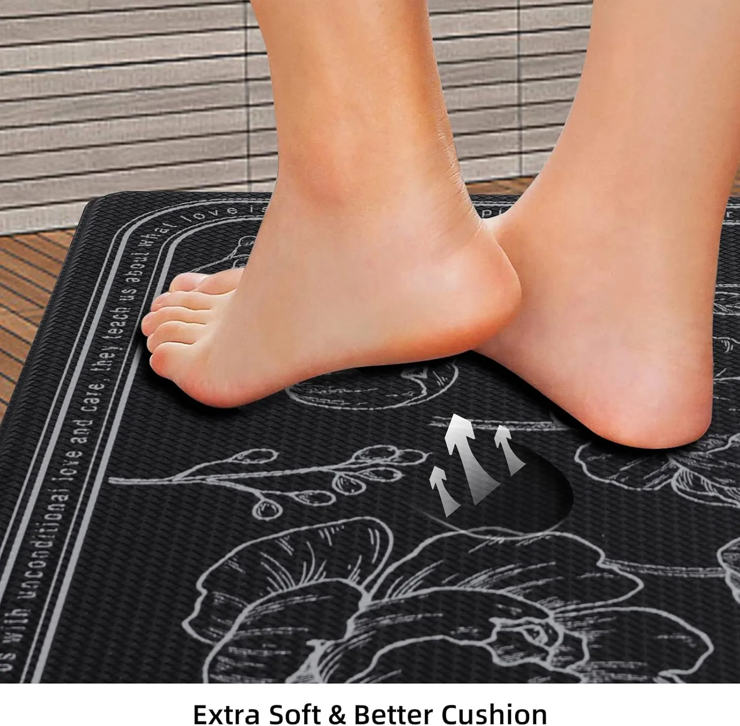 ROTTOGOON Kitchen Floor Mat Set of 2, Cushioned Anti Fatigue Kitchen Mat 17"x59" 17"x29", Non-Slip Waterproof Kitchen Rug, Premium PVC Comfort Kitchen Mats and Rugs for Kitchen, Office, Home, Laundry