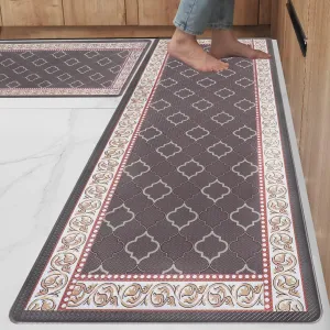 ROTTOGOON Kitchen Floor Mat Set of 2, Cushioned Anti Fatigue Kitchen Mat 17"x59" 17"x29", Non-Slip Waterproof Kitchen Rug, Premium PVC Comfort Kitchen Mats and Rugs for Kitchen, Office, Home, Laundry
