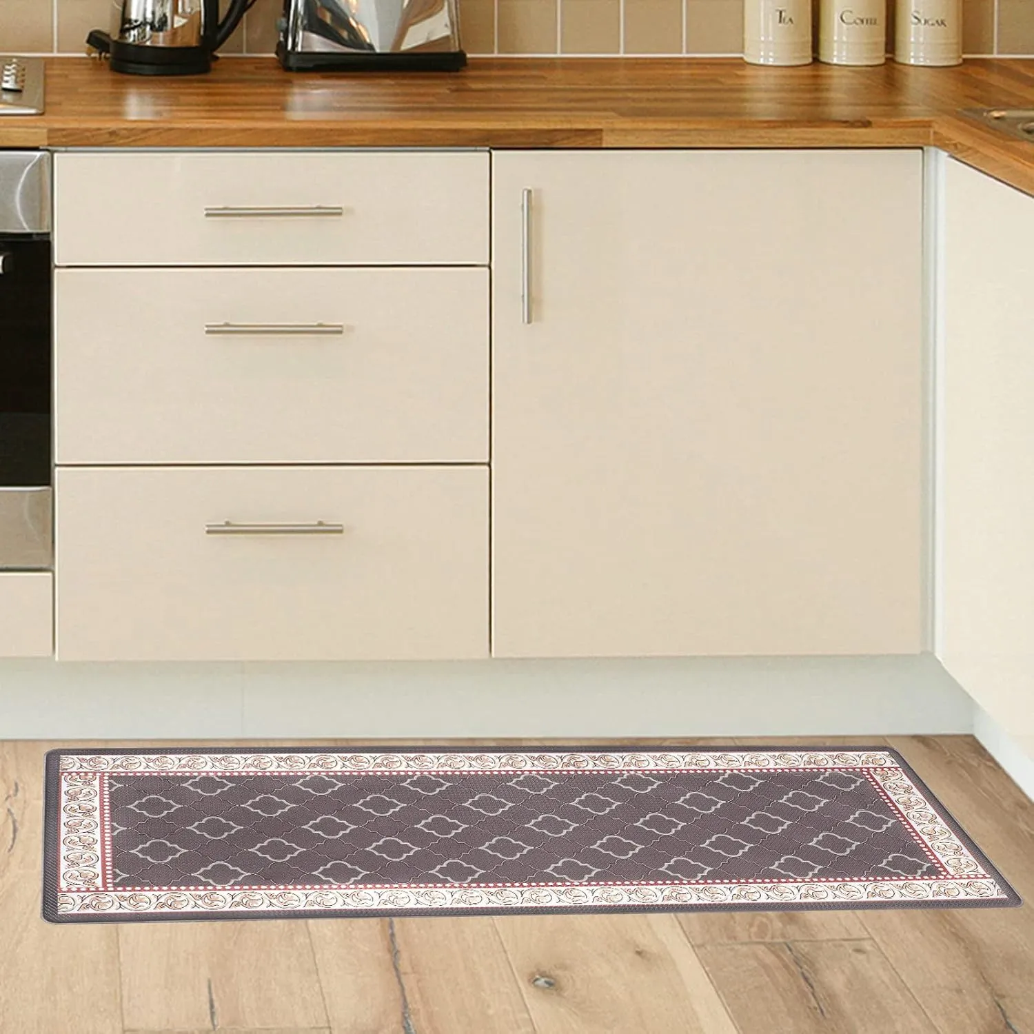 ROTTOGOON Kitchen Floor Mat Set of 2, Cushioned Anti Fatigue Kitchen Mat 17"x59" 17"x29", Non-Slip Waterproof Kitchen Rug, Premium PVC Comfort Kitchen Mats and Rugs for Kitchen, Office, Home, Laundry