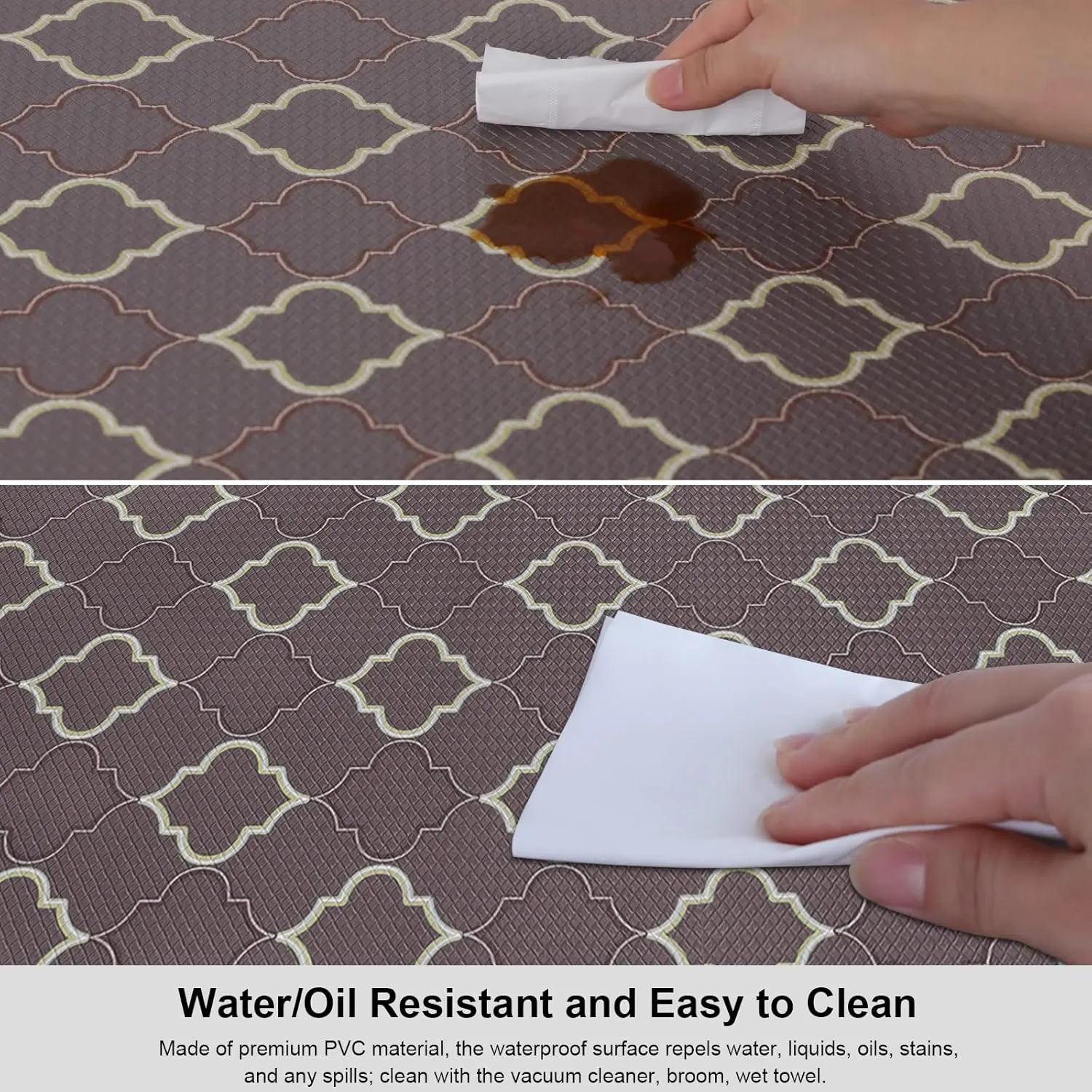 ROTTOGOON Kitchen Floor Mat Set of 2, Cushioned Anti Fatigue Kitchen Mat 17"x59" 17"x29", Non-Slip Waterproof Kitchen Rug, Premium PVC Comfort Kitchen Mats and Rugs for Kitchen, Office, Home, Laundry