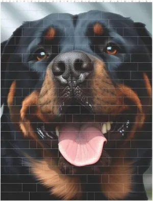Rottweiler Dogs Tongue Head Building Block Puzzle Personalized Building Bricks for Adults Square Shaped Block Puzzle Building Brick Block Puzzles Valentine's Day Gifts for Home Decor Brick Puzzle
