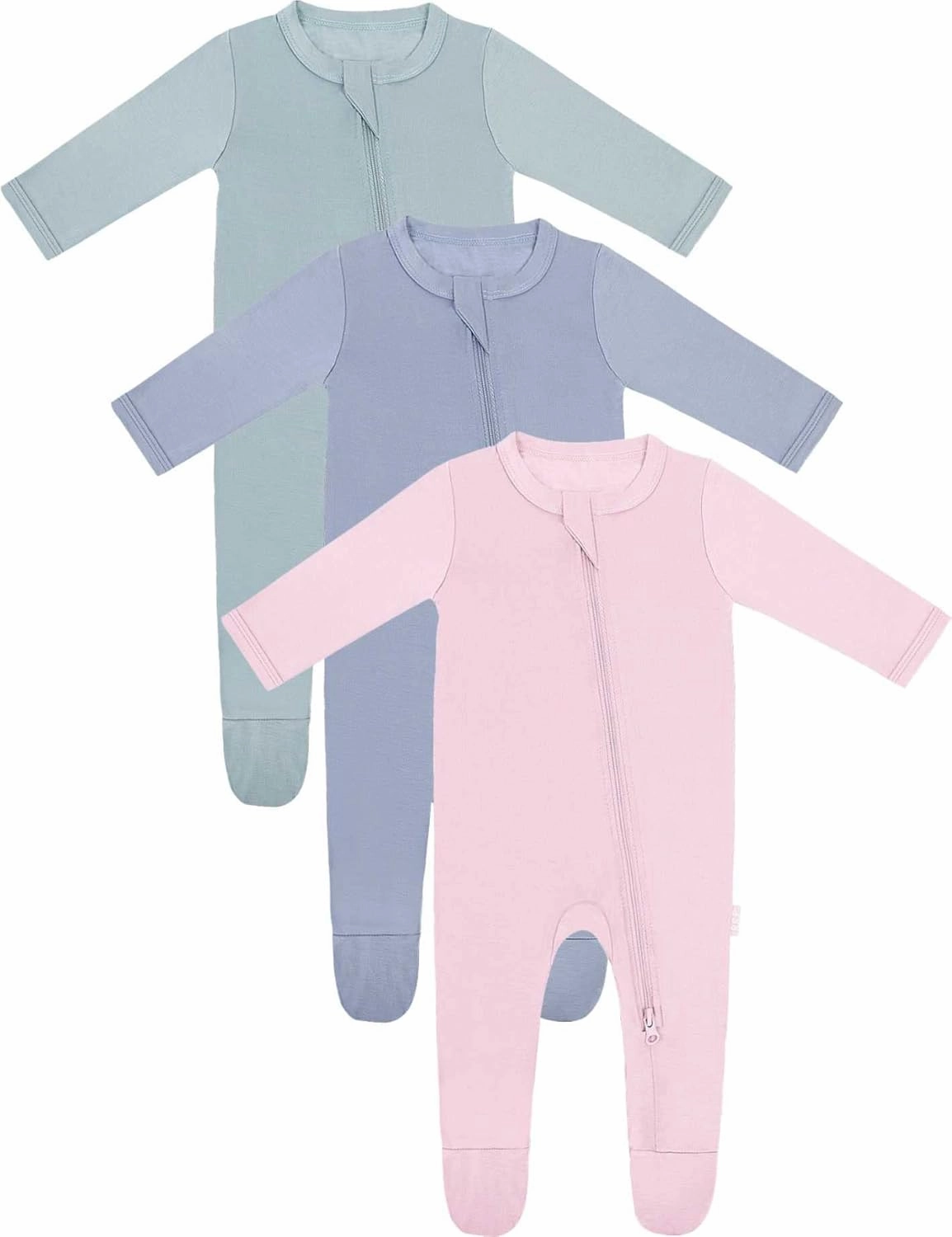 RRP Unisex Baby Footies Pajamas,Rayon Derived From Bamboo,Buttery Soft Sleep 'N Play PJs,2-Way Zipper Closure,0-18 Months