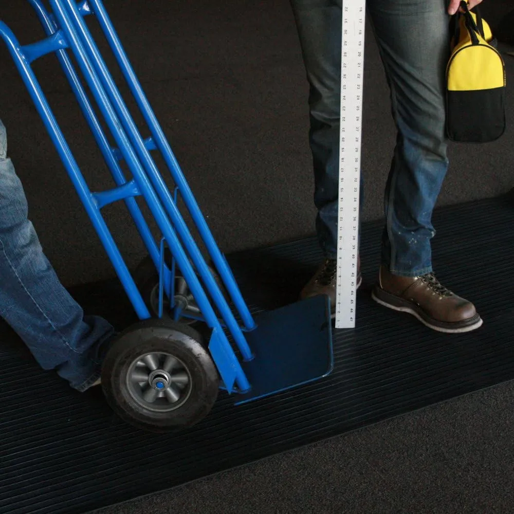 Rubber-Cal Composite Rib Corrugated Rubber Floor Mats, 1/8" Thick x 3ft x 1.5ft Roll