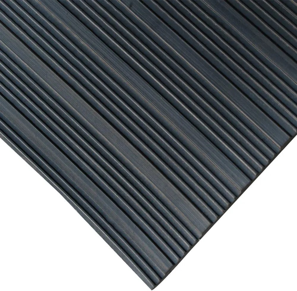 Rubber-Cal Composite Rib Corrugated Rubber Floor Mats, 1/8" Thick x 3ft x 1.5ft Roll