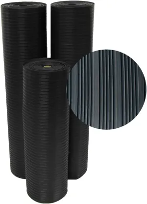 Rubber-Cal Composite Rib Corrugated Rubber Floor Mats, 1/8" Thick x 3ft x 1.5ft Roll