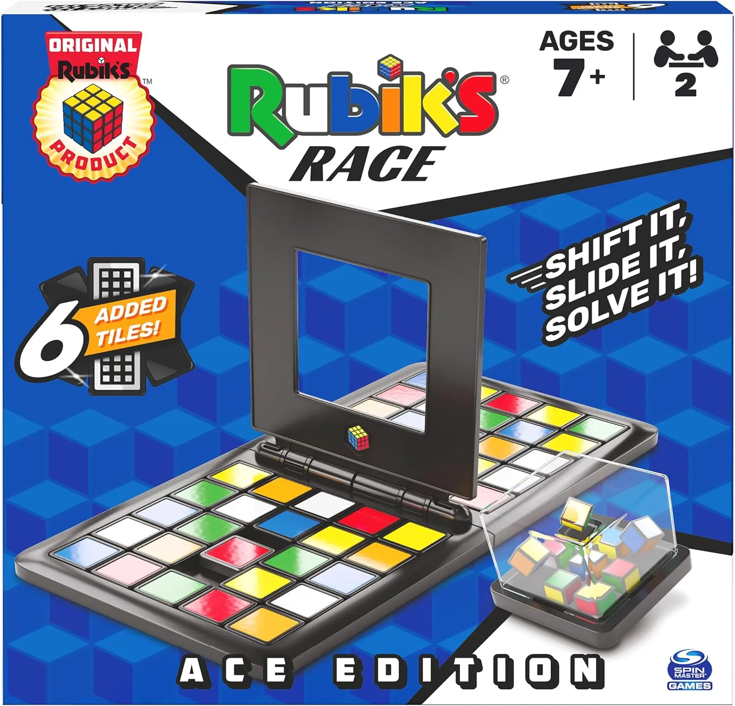 Rubik’s Race, Ace Edition Classic Fast-Paced Puzzle Strategy Sequence Two Player Board Game, for Kids & Adults Ages 8 and up Amazon Exclusive