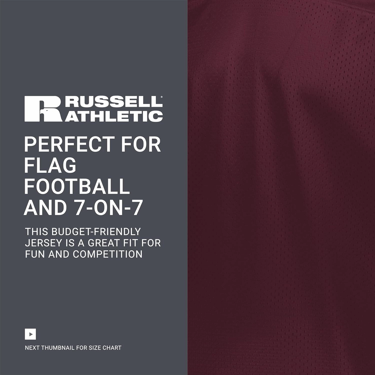Russell Athletic Boy's Youth Solid Flag Perfect Practice, High-Performance Football Jerseys