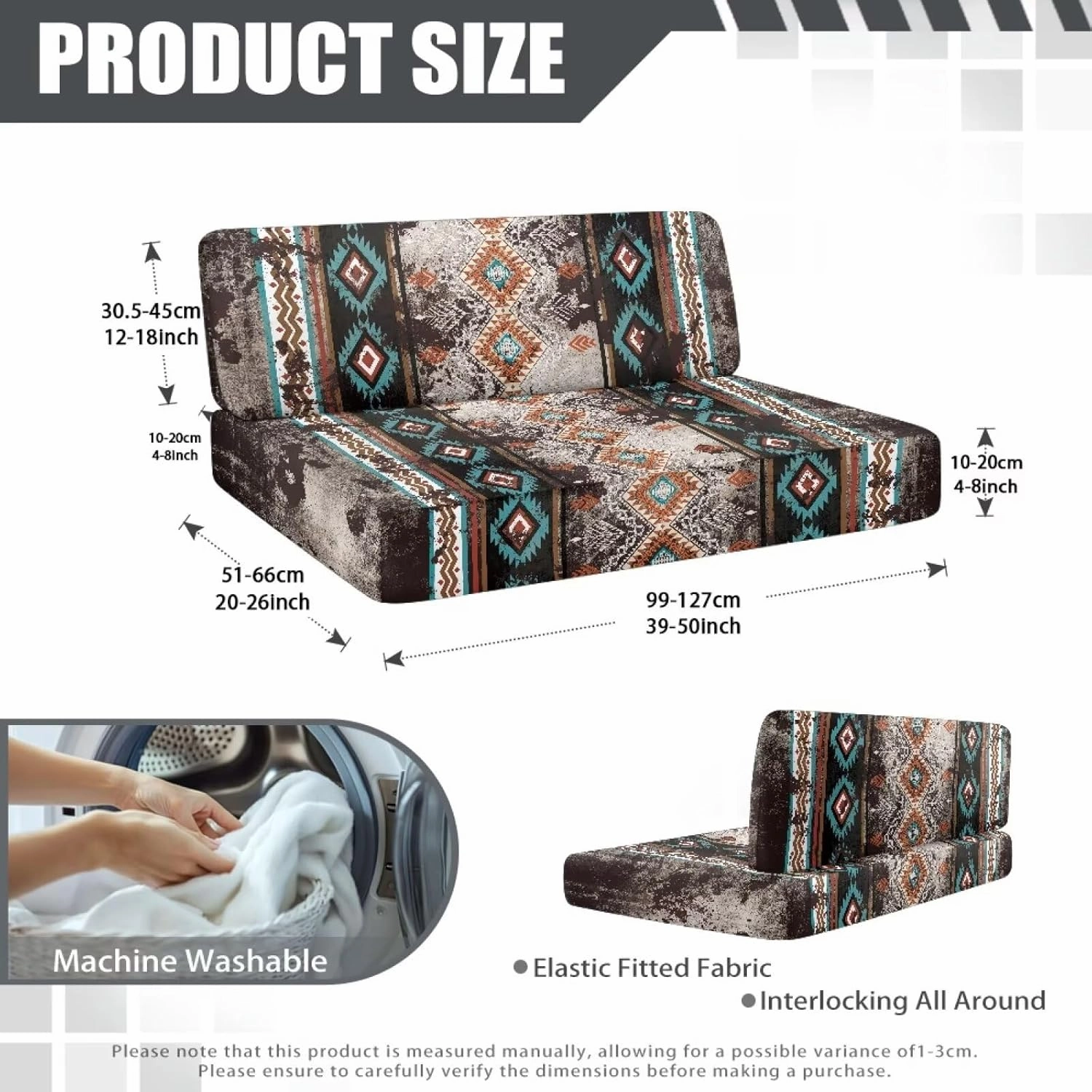 RV Dinette Cushion Covers Southwestern Native Tribal Geometric Camper Cushion Covers Dinette Booth Set Stretchy RV Seat Covers for Travel Trailer Couch Sofa,1 Bench Cover,1 Backrest Cover