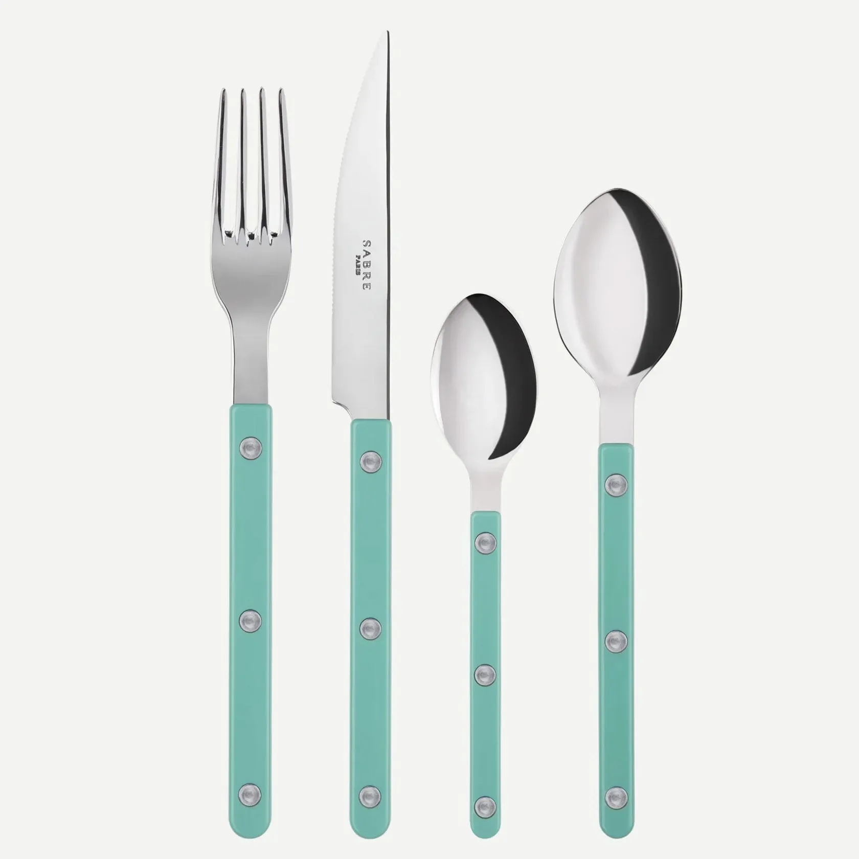 Sabre Bistrot Shiny Solid Pastel Green 4 Pieces Cutlery Set, 033