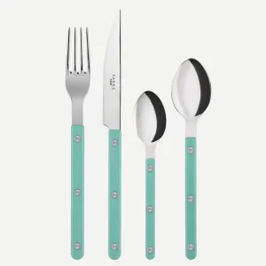 Sabre Bistrot Shiny Solid Pastel Green 4 Pieces Cutlery Set, 033