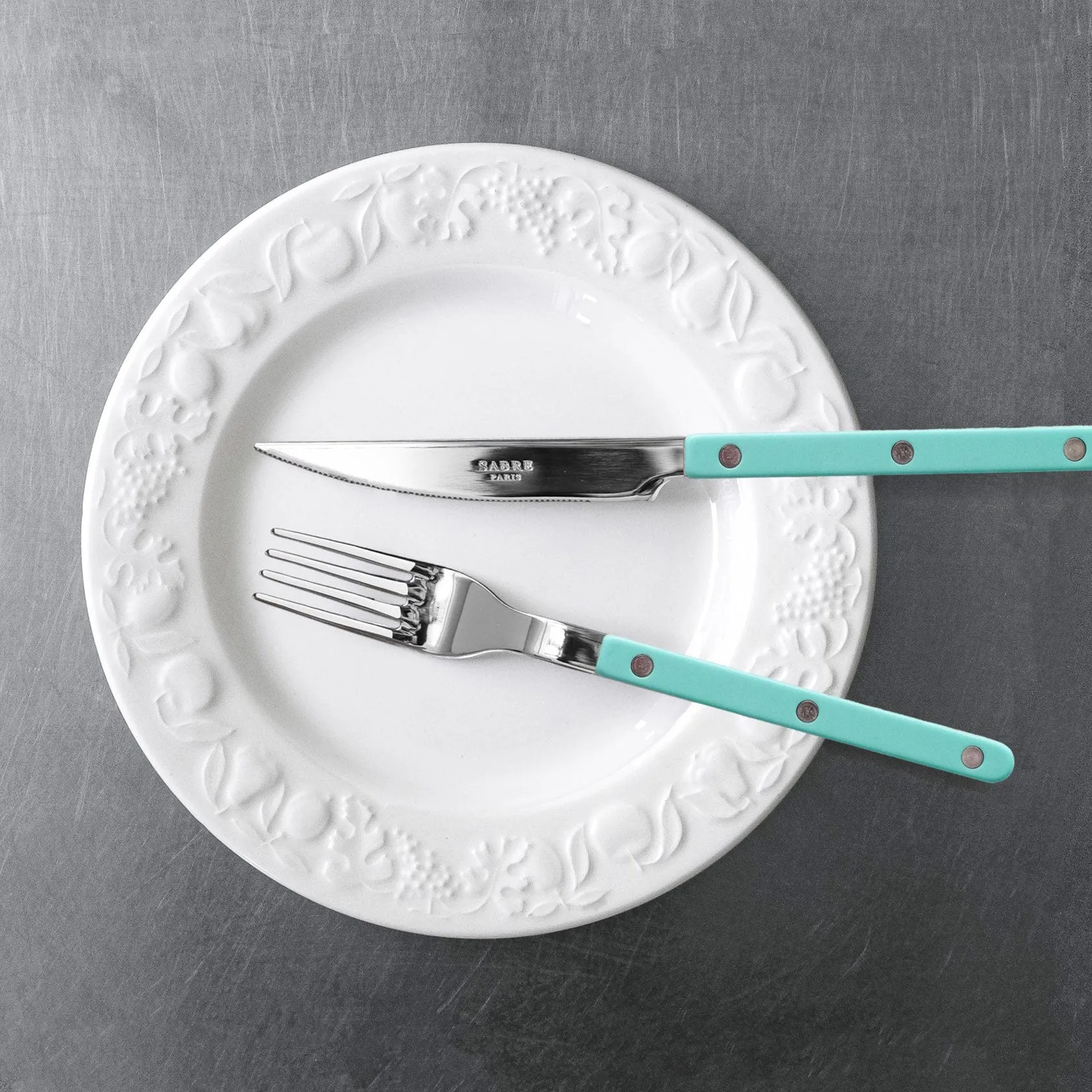 Sabre Bistrot Shiny Solid Pastel Green 4 Pieces Cutlery Set, 033